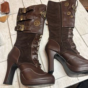 Demonia Steam Boots Apocalypse, Cosplay, Steampunk Unique - brown